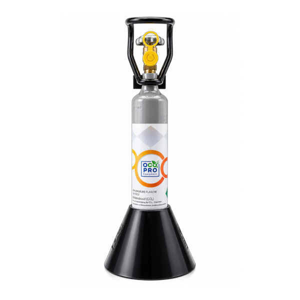 OCOPRO CO2 Mehrweg-Flasche 500g TÜV bis 2034 mit Standfuß & Cage
